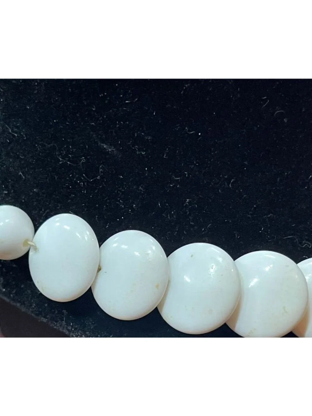 Vintage Trifari Graduated White Disc Bead Necklace MCM